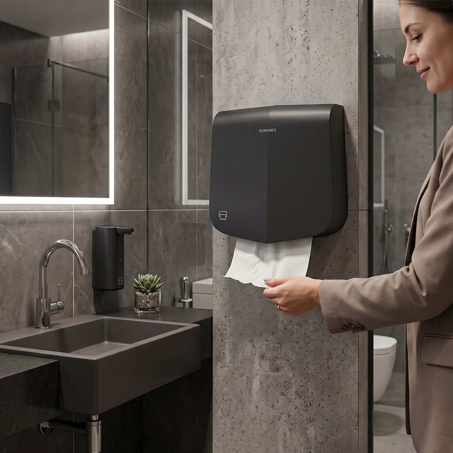 Image of Tierra Premium Manual Stainless Steel Paper Towel Dispenser for Washbasin Areas