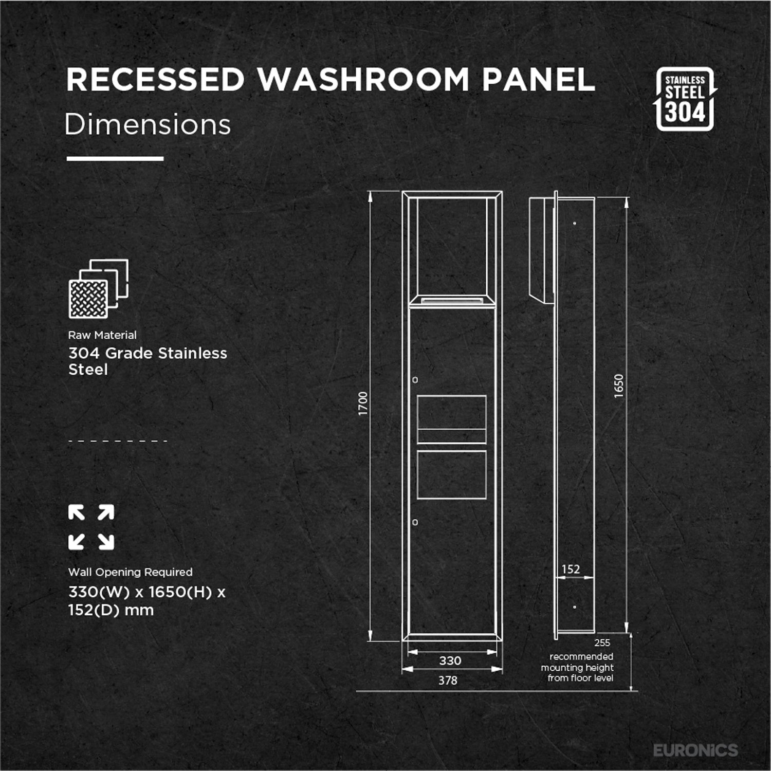 Image of Trimax R5— Recessed All-in-One Washroom Panel

Automatic Paper Roll Dispenser + Hand Dryer + Waste Receptacle - eur-Trimax R5(Gold)