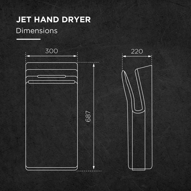 EJD4N  | Jet Automatic Hand Dryer (Brush Motor)  High-Performance Neutral-Finish Jet Automatic Hand Dryer for Commercial Washrooms